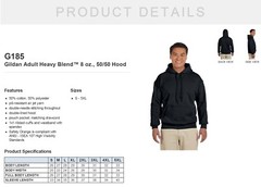 GILDAN G185 18500 Plain Blank Heavy Blend Hoodie mens womens hooded Fleece S-4XL