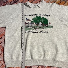 Vtg 90’s COMMUNITY OF FLAGS Brooklyn IA Collared Crewneck Sweatshirt Adult XL