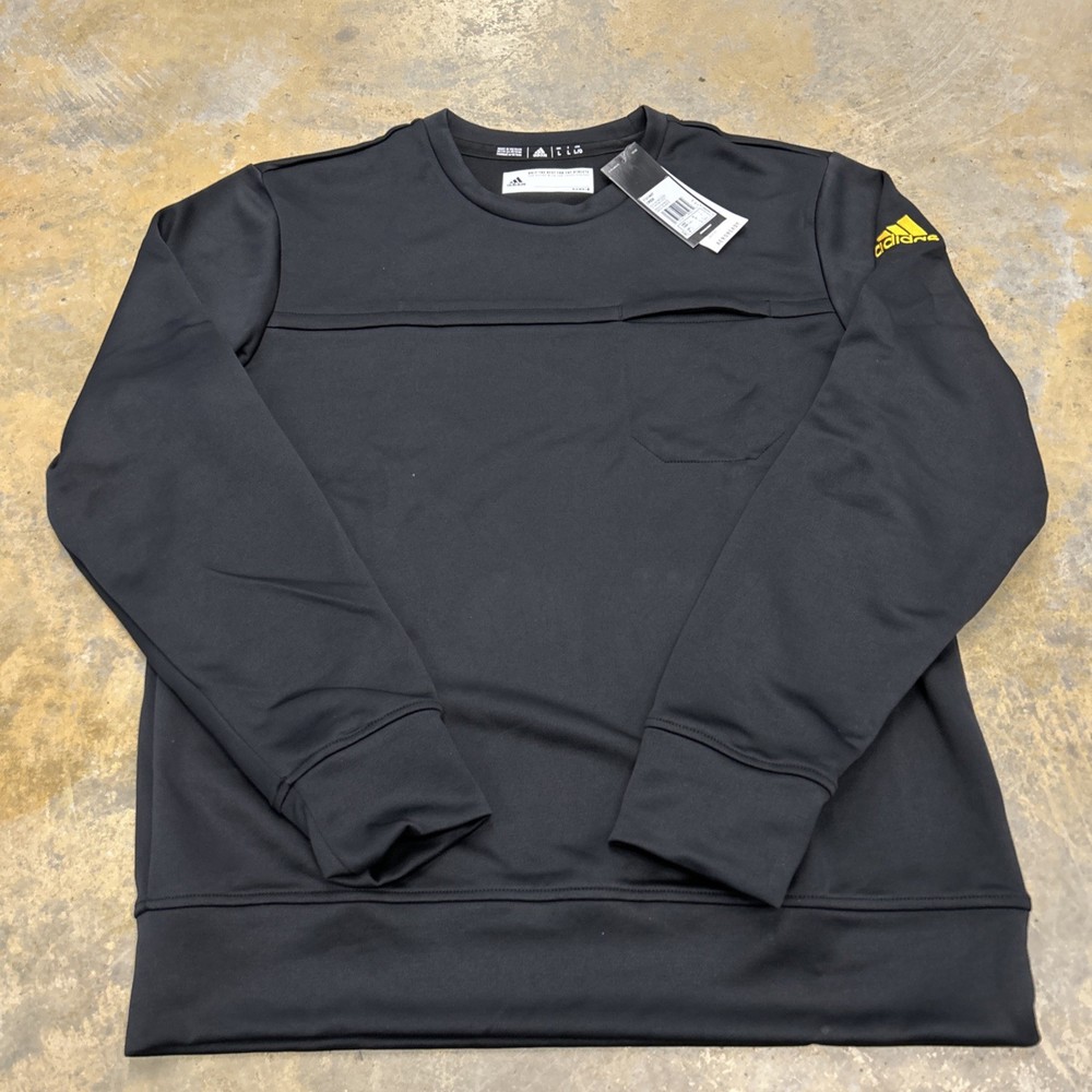 Adidas Crew Sweatshirt FQ1497 Black W Gold Logo Men’s Large NWT