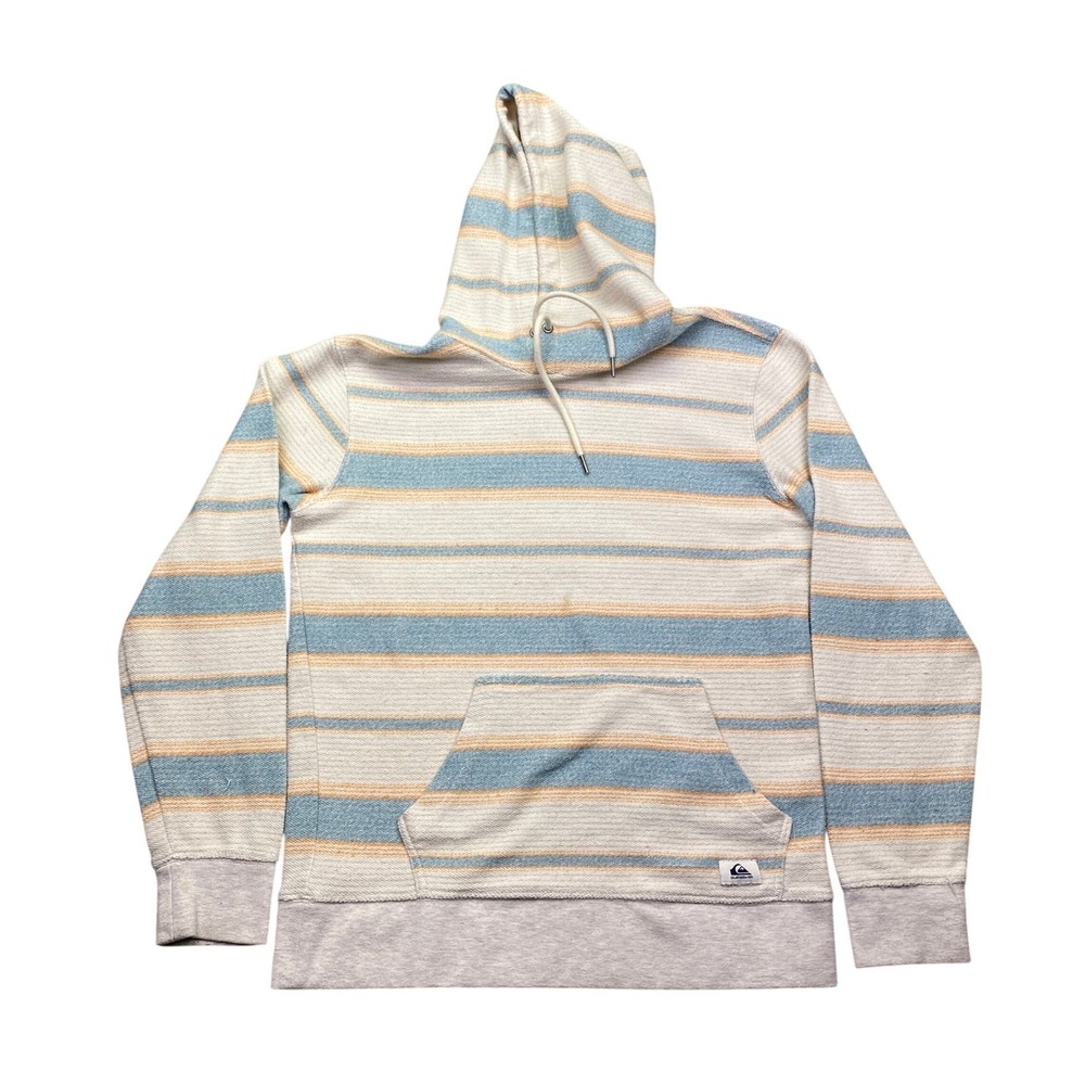 Quiksilver Great Otway Pullover Hoodie Mens Striped Textured Knit Pullover Sz M