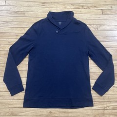Old Navy Blue Preppy Sweater Men XL Textured Fall Winter Shawl Classic Capsule