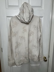 Hollister Beige Floral Pullover Hoodie Men’s M Fleece Cotton Blend Pockets