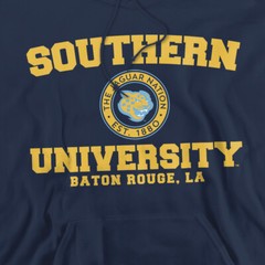 Southern University Adult Pullover Hoodie Circle Logo, Navy, S-3XL