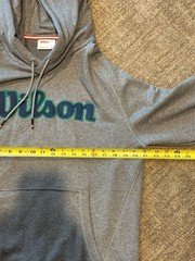Wilson Heavyweight Embroidered Spellout Logo Hoodie Men’s M Gray Pullover