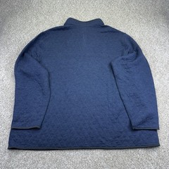 George Reversible 1/4 Snap Quilted Sweatshirt Mens Big Size 5XL 62-64 Blue NWT