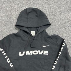 Nike Hoodie Mens Size M Black U Move Graphic Pullover Long Sleeve Athletic Sweat