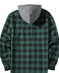 Hoodie Blue-Red-Purple-Green Dark Gray Shirt Flannel Look L-XL-2XL-3XL Free Ship