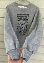 Vintage 80s Jerzees Rayon Tri Blend Heather Gray Graphic Print Sweatshirt XL USA