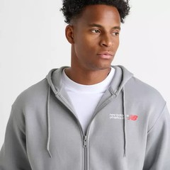 New Balance Athletics Flying NB Logo Full-Zip Mens Hoodie Gray Small NWT