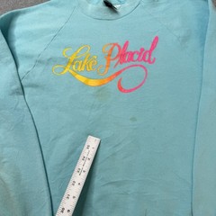 Vintage Screen Stars Best Sweatshirt Mens Large Large Blue Fleece Lake Placid