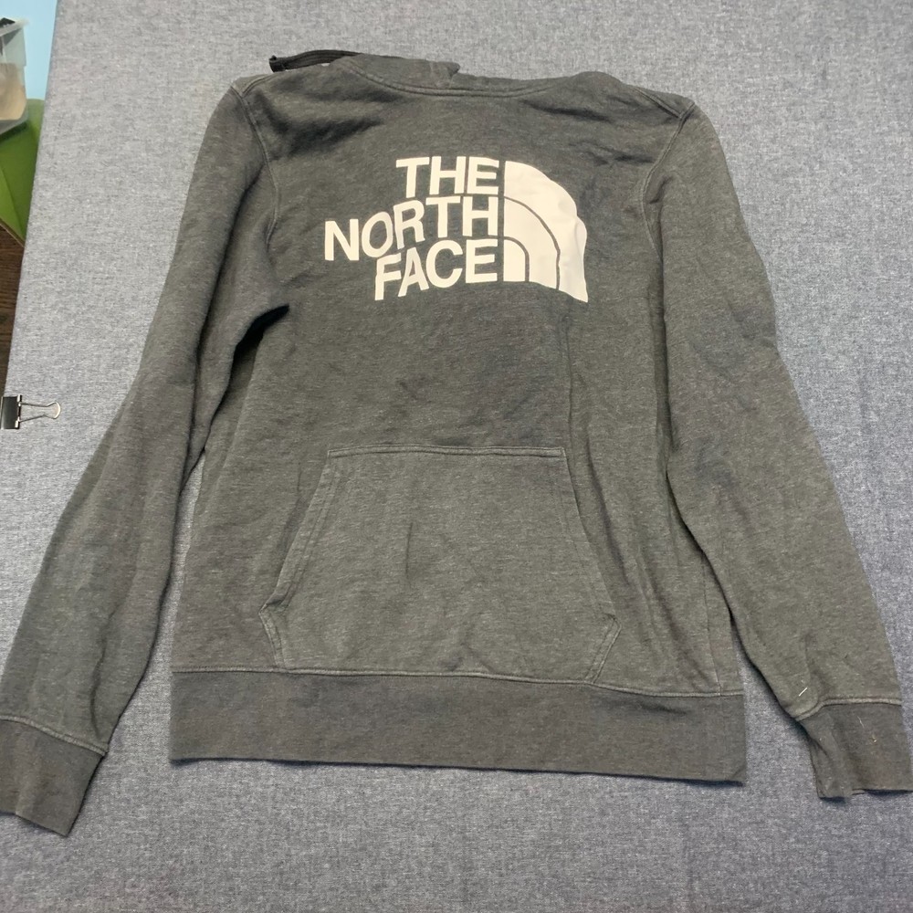 The North Face Men’s Hoodie Size M Gray Pullover Logo Graphic Sweatshirt Casual