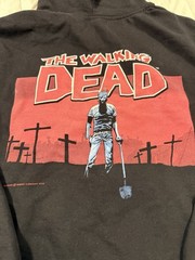 The Walking Dead Hoodie Full Zip Sweatshirt Men XXL 2XL Black Hooded Dual Logo