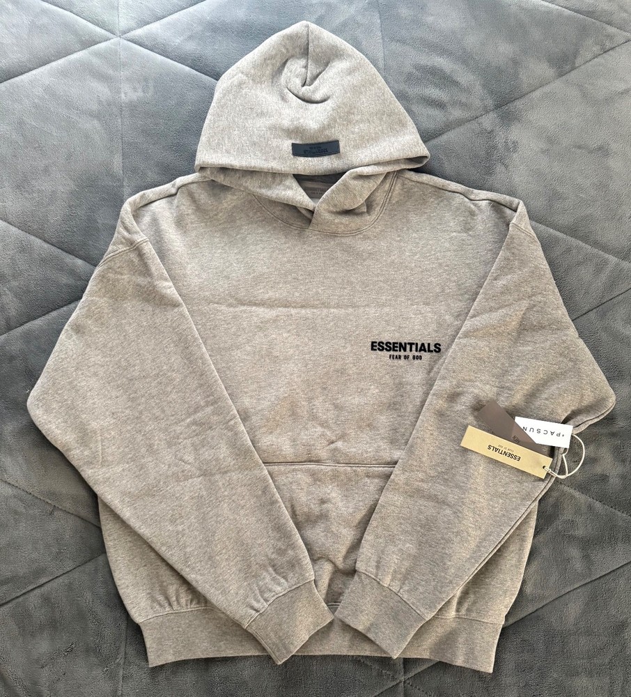 Essentials Fear of God Hoodie Dark Oatmeal Gray Mens M L New with Tags
