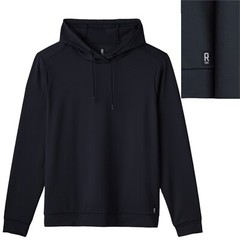 Rhone essentials performance hoodie jet black midweight moisture wicking sports