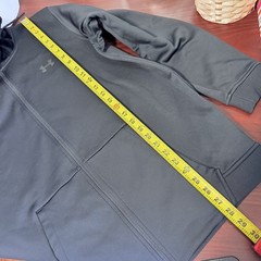 Black Under Armour Full Zip Up Hoodie Sz XL, Front Pockets, Hood String