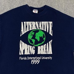 VINTAGE FIU Alternative Spring Break 1999 Sweatshirt Adult L Blue University 90s