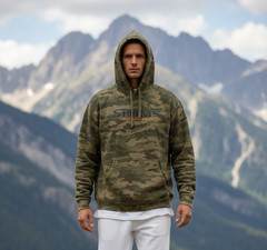 Simms Fishing Products Hoodie Men’s 3XL Camo Pullover Logo Outdoor Sweatshirt