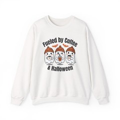 Fueled By Coffee And Halloween Sweatshirt Spooky Fall Autumn