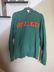 SUPREME SS18 CORD COLLEGIATE Box LOGO HOODED SWEATSHIRT Green Hoodie SZ M