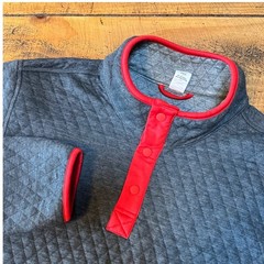 Marine Layer Pullover Mens Size Medium Gray Quilted 1/4 Snap Corbett Sweatshirt
