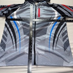 Shimano Mens 2XL Cycling Fishing Hoodie Full Zip Grey Blue Graphic Performance
