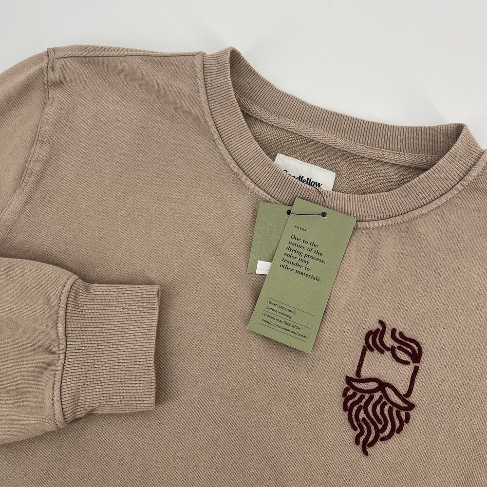 NEW Goodfellow & Co Crewneck Sweatshirt Mens M Medium Casual Cotton Blend Taupe