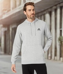 Adidas Men Essentials Fleece Hoodie X-Large XL Feel Cozy Sweatshirt – Grey Black