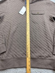 Goodfellow & Co Sweatshirt Mens Small Brown Quilted 1/4 Snap Mock Pullover NWT