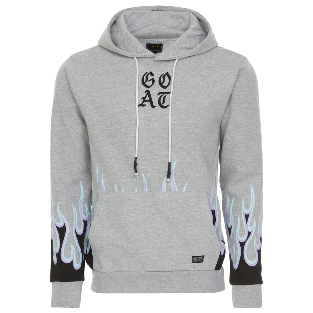 Men’s Goat Logo Hooded Sweatshirt Casual Slim Fit Hoodie Streetwear W Pocket