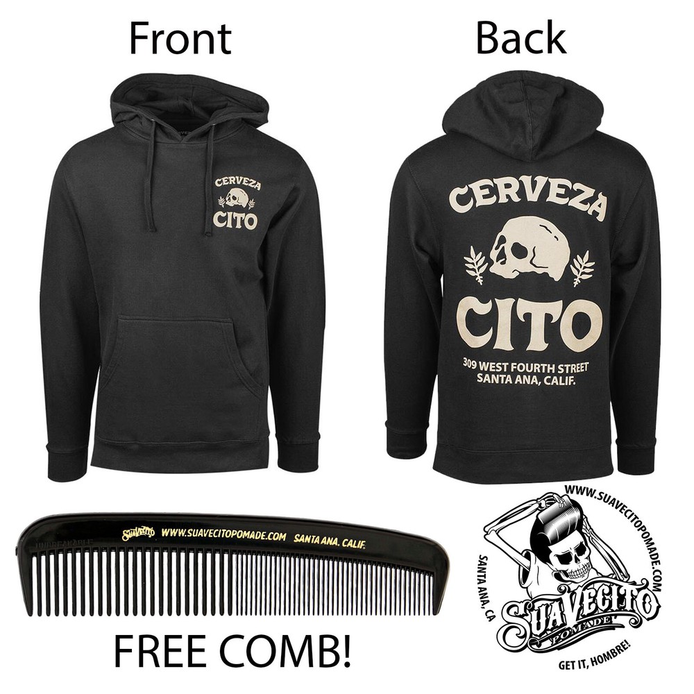 Men’s Cerveza Cito Brewery Black Hoodie Sweatshirt (S, M, L, XL, 2XL, 3XL)