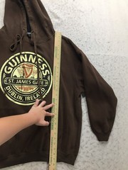 Guinness Hoodie Mens XL Dark Brown Graphic Print Hooded Pocket