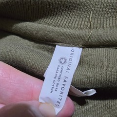 Original Favorites Verano Sweatshirt Mens XL Olive Green Organic Cotton Pullover