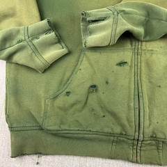 L.L. Bean Katahdin Iron Works Hoodie Mens XL Green Distressed Sun Faded Gradient