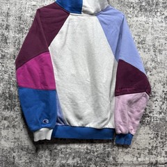 Champion Hoodie Adult M Colorblock Patchwork Cut & Sew Outdoor Colorful Preppy