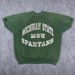 Vintage Michigan State Spartans Raglan Sweatshirt Mens Large Green