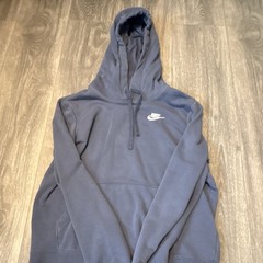 Nike Blue Logo Pullover Hoodie Teens S Drawstring Kangaroo Pocket