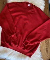 VTG Jerzees Russell Unisex Deep Red Blank 50/50 Crewneck Sweatshirt USA Sz XL