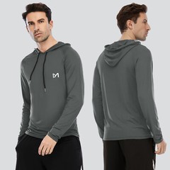 Men’s Athletic Shirt Workout Running Long/Short Sleeve Shirts Hoods Quick Cry