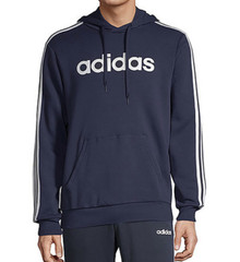 adidas 3 Stripes Essentials Hoodie Mens Small Linear Logo Legend Ink Blue FL4839