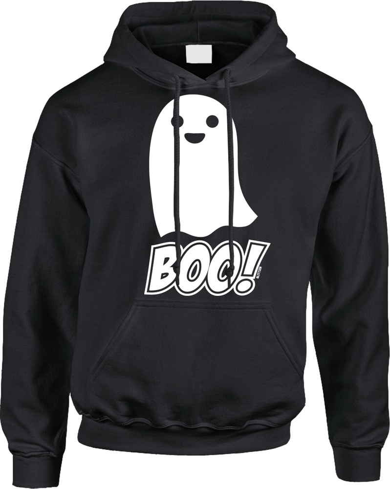 Boo Happy Halloween Costume Trick or Treat Funny Ghost Ghouls Party Mens Hoodie