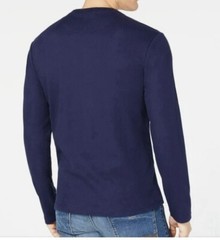 NWT Club Room navy blue sweatshirt long sleeve round neck Men L blended fabric