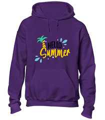 HELLO SUMMER HOODY HOODIE HOLIDAY BEACH CASUAL CLOTHING TOP COOL SLOGAN FUNNY