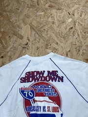 Vintage 1985 World Series Sweatshirt Mens XL White I-70 Show Me Showdown MLB