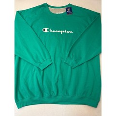Champion Big & Tall Mens 6XL Green Crewneck Sweatshirt Script Logo Pullover NWT