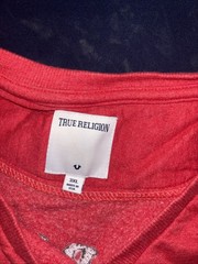 True Religion Property Of None Red Skull Graphic Crewneck Sweatshirt Mens