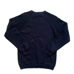 Vintage 90s Black Blank Sweatshirt Medium Plain Crewneck Basic