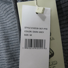 Jach’s New York Charcoal Striped Sustainable Fleece Hooded Henley Men’s Medium