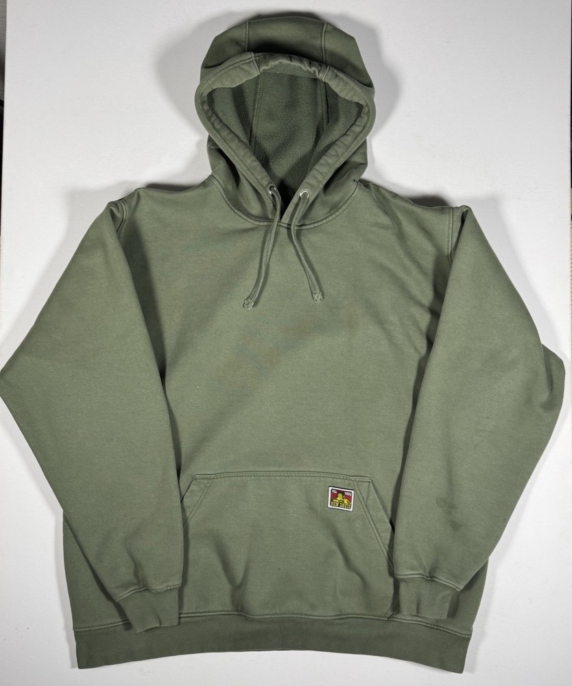 Ben Davis Hoodie Mens XL Green Heavyweight Pullover Sweatshirt Pocket