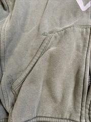 Fox Hoodie Mens M Green Pullover Sweatshirt Full Zip Front Pockets RN 97275