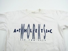 VINTAGE Athletic Works Sweatshirt Mens M? Fit For Life Pockets Drawstring White